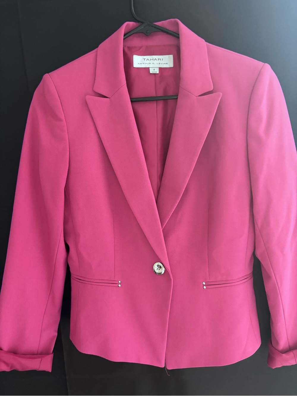 Tahari Pink Single-Button Blazer SZ 4